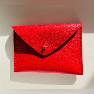 NWT Banana Republic Red Leather Envelope Wallet Card Holder